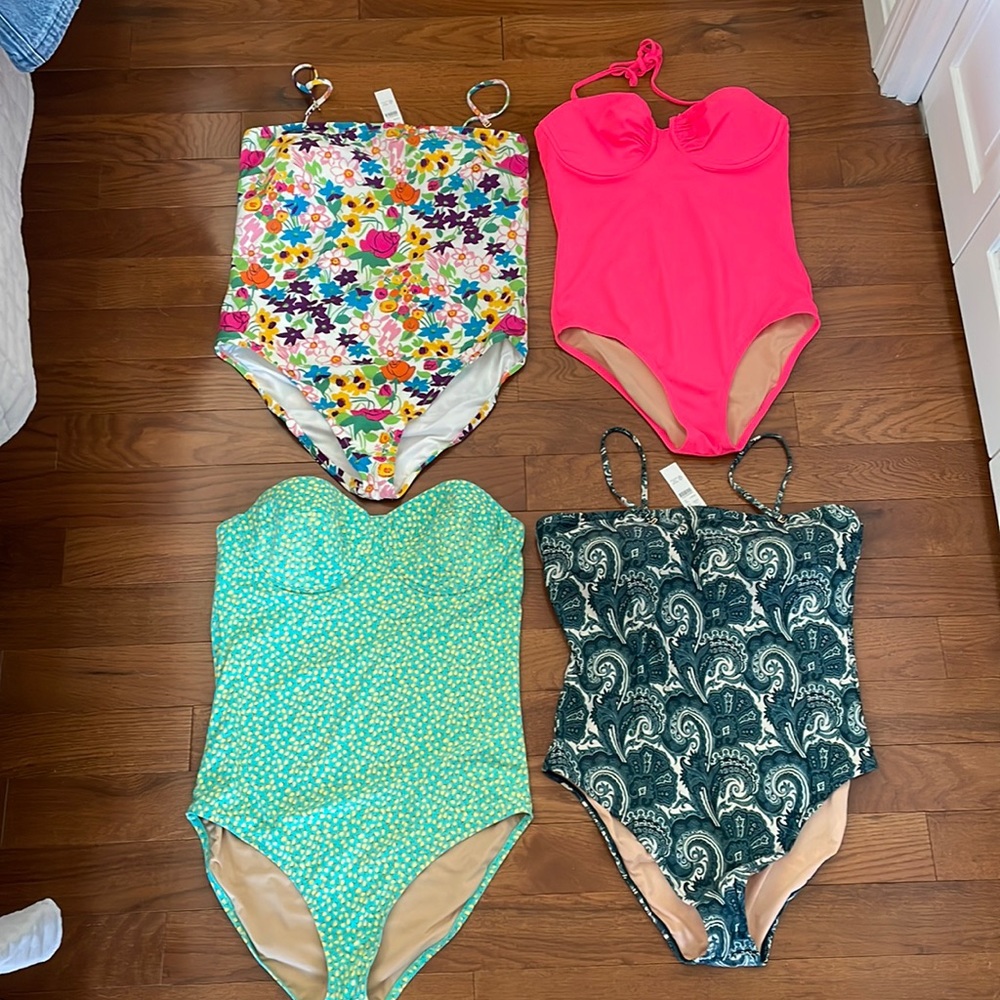 Lot of 4 j.crew size 14 bathing suits